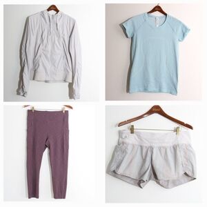 Lululemon Bundle Lot of (4) Leggings Jacket T-Shirt Shorts Size 10 MSRP ~$338